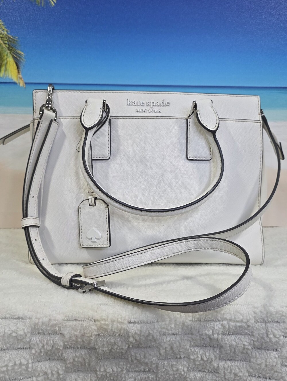 Kate Spade Cameron Medium Satchel White Crossbody Shoulder Bag